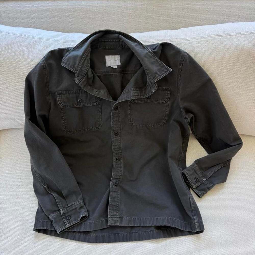 American Eagle Faded Charcoal Button-Up Shirt Jacket Size L